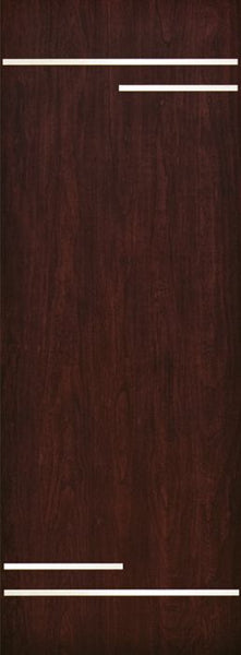 WDMA 42x96 Door (3ft6in by 8ft) Exterior Cherry 96in Contemporary Stainless Steel Bars Single Fiberglass Entry Door FC874SS 1