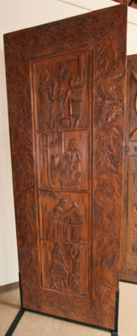 WDMA 42x96 Door (3ft6in by 8ft) Exterior Mahogany Italian Style Wine Single Door Hand Carved Door Solid  3