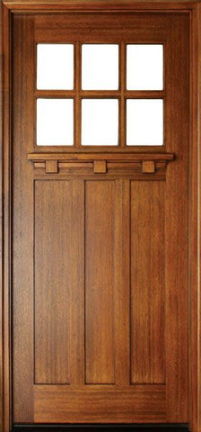 WDMA 42x96 Door (3ft6in by 8ft) Exterior Swing Mahogany Tuscany 6 Lite Single Door 1