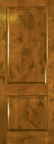 WDMA 42x96 Door (3ft6in by 8ft) Exterior Knotty Alder 42in x 96in 2 Panel Estancia Alder Door 1