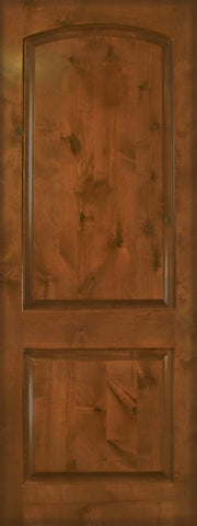 WDMA 42x96 Door (3ft6in by 8ft) Exterior Knotty Alder 42in x 96in Arch 2 Panel Estancia Alder Door 1