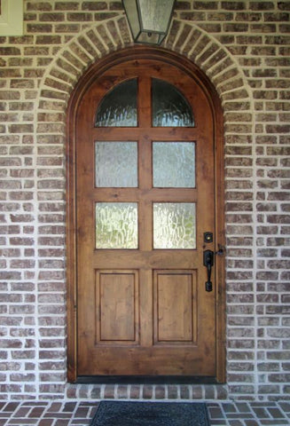 WDMA 42x96 Door (3ft6in by 8ft) Exterior Swing Knotty Alder Meadowlands 6 Lite Single Door/Round Top 2-1/4 Thick 2