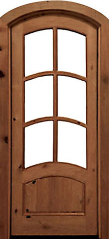 WDMA 42x96 Door (3ft6in by 8ft) Exterior Swing Knotty Alder Keowee Single Door/Arch Top 2-1/4 Thick 1