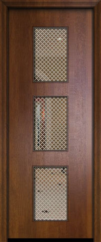 WDMA 42x96 Door (3ft6in by 8ft) Exterior Mahogany 42in x 96in Newport Contemporary Door w/Metal Grid 2