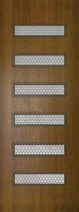 WDMA 42x96 Door (3ft6in by 8ft) Exterior Mahogany 42in x 96in Beverly Contemporary Door w/Metal Grid 1