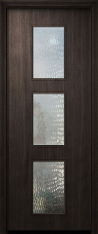 WDMA 42x96 Door (3ft6in by 8ft) Exterior Mahogany 42in x 96in Newport Solid Contemporary Door w/Textured Glass 1