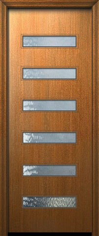 WDMA 42x96 Door (3ft6in by 8ft) Exterior Mahogany 42in x 96in Beverly Solid Contemporary Fiberglass Door w/Textured Glass 1