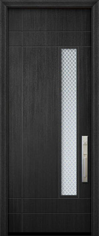WDMA 42x96 Door (3ft6in by 8ft) Exterior Mahogany 42in x 96in Santa Barbara Solid Contemporary Door w/Metal Grid 1