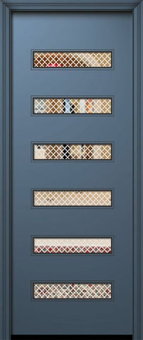 WDMA 42x96 Door (3ft6in by 8ft) Exterior Smooth 42in x 96in Beverly Solid Contemporary Door w/Metal Grid 1