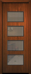 WDMA 42x96 Door (3ft6in by 8ft) Exterior Mahogany 42in x 96in Santa Monica Solid Contemporary Door w/Metal Grid 1