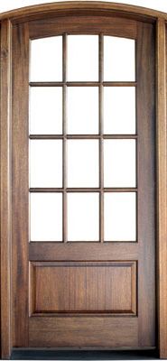 WDMA 42x96 Door (3ft6in by 8ft) Patio Swing Mahogany Trinity TDL 12 Lite Single Door/Arch Top 2-1/4 Thick 1