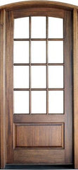 WDMA 42x96 Door (3ft6in by 8ft) Patio Swing Mahogany Trinity TDL 12 Lite Single Door/Arch Top 2-1/4 Thick 1