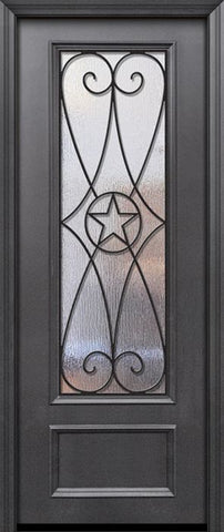 WDMA 42x96 Door (3ft6in by 8ft) Exterior 42in x 96in ThermaPlus Steel Austin 1 Panel 3/4 Lite GBG Door 1