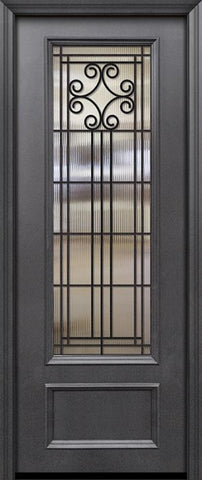 WDMA 42x96 Door (3ft6in by 8ft) Exterior 42in x 96in ThermaPlus Steel Novara 1 Panel 3/4 Lite GBG Door 1