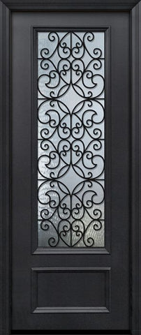 WDMA 42x96 Door (3ft6in by 8ft) Exterior 42in x 96in ThermaPlus Steel Florence 1 Panel 3/4 Lite GBG Door 1