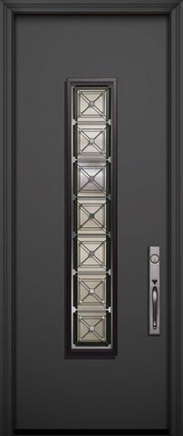 WDMA 42x96 Door (3ft6in by 8ft) Exterior Smooth 42in x 96in Malibu Solid Contemporary Door with Speakeasy 1