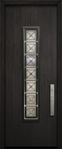 WDMA 42x96 Door (3ft6in by 8ft) Exterior Mahogany 42in x 96in Malibu Solid Contemporary Door with Speakeasy 1
