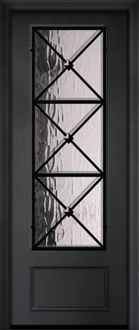 WDMA 42x96 Door (3ft6in by 8ft) Exterior 42in x 96in ThermaPlus Steel Republic 1 Panel 3/4 Lite Door 1