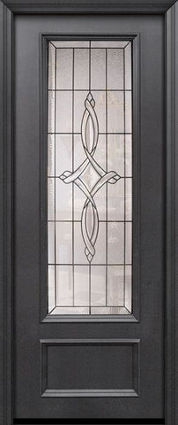 WDMA 42x96 Door (3ft6in by 8ft) Exterior 42in x 96in ThermaPlus Steel Marsais 1 Panel 3/4 Lite Door 1
