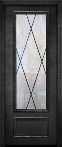 WDMA 42x96 Door (3ft6in by 8ft) Exterior 42in x 96in ThermaPlus Steel Sandringham 1 Panel 3/4 Lite Door 1