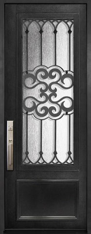 WDMA 42x96 Door (3ft6in by 8ft) Exterior 42in x 96in Tivoli 3/4 Lite Single Wrought Iron Entry Door 1