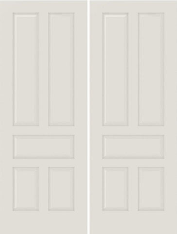 WDMA 44x80 Door (3ft8in by 6ft8in) Interior Barn Smooth 5010 MDF 5 Panel Double Door 1