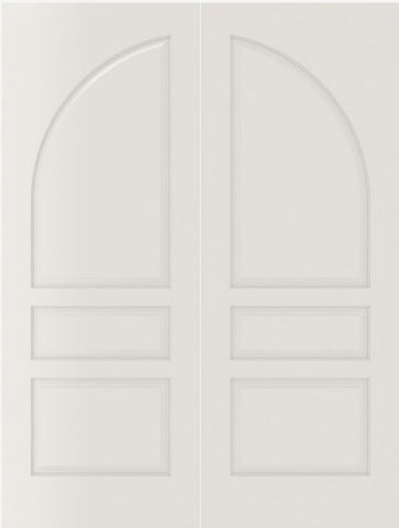 WDMA 44x80 Door (3ft8in by 6ft8in) Interior Barn Smooth 3070 MDF Pair 3 Panel Round Panel Double Door 2