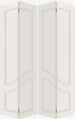 WDMA 44x80 Door (3ft8in by 6ft8in) Interior Swing Smooth 2080 MDF Pair 2 Panel Arch Panel Double Door 2