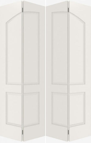 WDMA 44x80 Door (3ft8in by 6ft8in) Interior Bypass Smooth 2060 MDF Pair 2 Panel Arch Panel Double Door 2