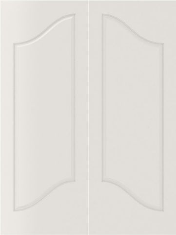 WDMA 44x80 Door (3ft8in by 6ft8in) Interior Bypass Smooth 1080 MDF Pair 1 Panel Arch Panel Double Door 1