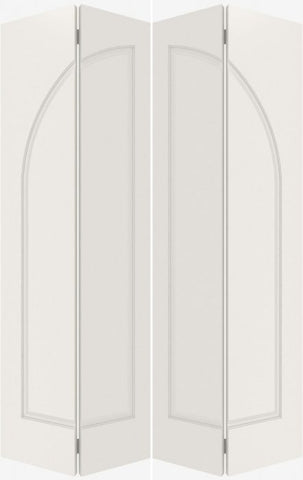 WDMA 44x80 Door (3ft8in by 6ft8in) Interior Bifold Smooth 1070 MDF Pair 1 Panel Round Panel Double Door 1