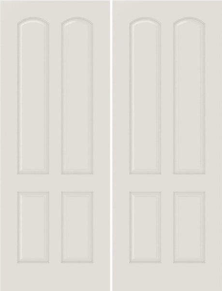 WDMA 44x80 Door (3ft8in by 6ft8in) Interior Bifold Smooth 4080 MDF 4 Panel Arch Panel Double Door 1