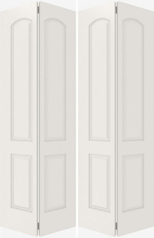 WDMA 44x80 Door (3ft8in by 6ft8in) Interior Bifold Smooth 4080 MDF 4 Panel Arch Panel Double Door 2
