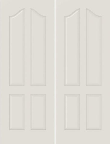 WDMA 44x80 Door (3ft8in by 6ft8in) Interior Barn Smooth 4050 MDF 4 Panel Arch Panel Double Door 1