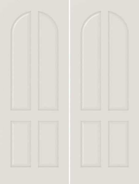 WDMA 44x80 Door (3ft8in by 6ft8in) Interior Bypass Smooth 4040 MDF 4 Panel Round Panel Double Door 1
