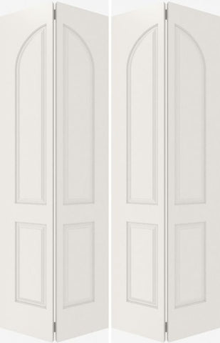 WDMA 44x80 Door (3ft8in by 6ft8in) Interior Bypass Smooth 4040 MDF 4 Panel Round Panel Double Door 2