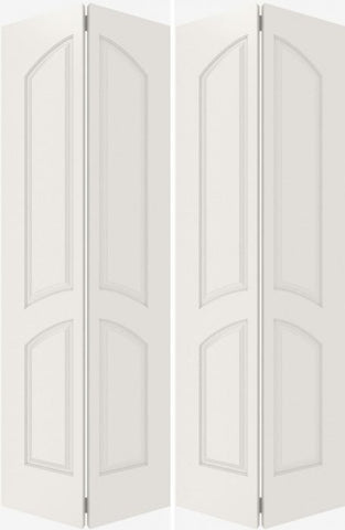 WDMA 44x80 Door (3ft8in by 6ft8in) Interior Swing Smooth 4030 MDF 4 Panel Arch Panel Double Door 2