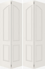 WDMA 44x80 Door (3ft8in by 6ft8in) Interior Bifold Smooth 4020 MDF 4 Panel Arch Panel Double Door 1
