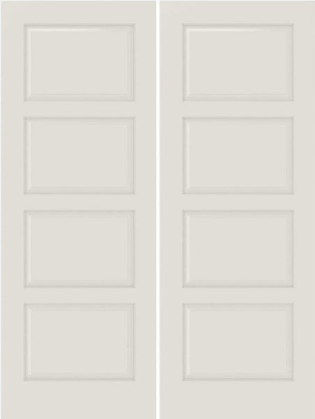 WDMA 44x80 Door (3ft8in by 6ft8in) Interior Swing Smooth 4100 MDF 4 Panel Double Door 1