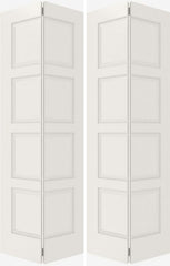 WDMA 44x80 Door (3ft8in by 6ft8in) Interior Swing Smooth 4100 MDF 4 Panel Double Door 2