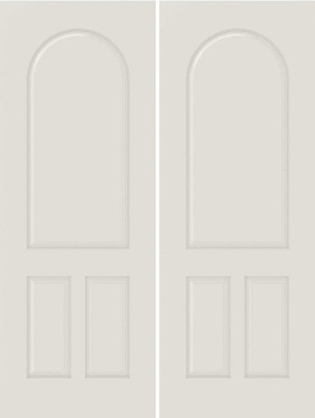 WDMA 44x80 Door (3ft8in by 6ft8in) Interior Barn Smooth 3210 MDF 3 Panel Round Panel Double Door 1