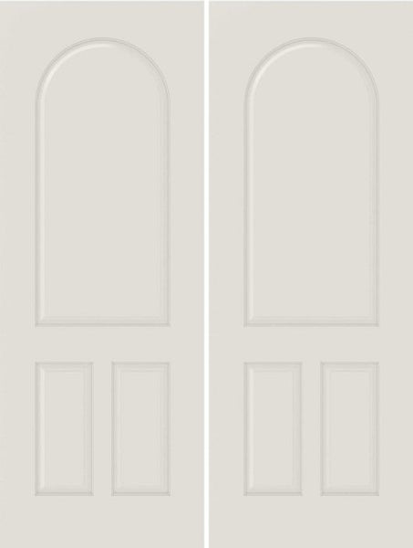 WDMA 44x80 Door (3ft8in by 6ft8in) Interior Barn Smooth 3210 MDF 3 Panel Round Panel Double Door 1
