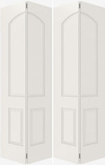 WDMA 44x80 Door (3ft8in by 6ft8in) Interior Bypass Smooth 3200 MDF 3 Panel Arch Panel Double Door 2