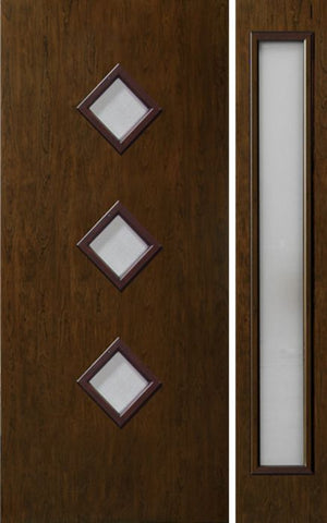 WDMA 44x80 Door (3ft8in by 6ft8in) Exterior Cherry Contemporary Three Center Lite Single Entry Door Sidelight 1