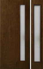 WDMA 44x80 Door (3ft8in by 6ft8in) Exterior Cherry Contemporary One Vertical Lite Single Entry Door Sidelight 1