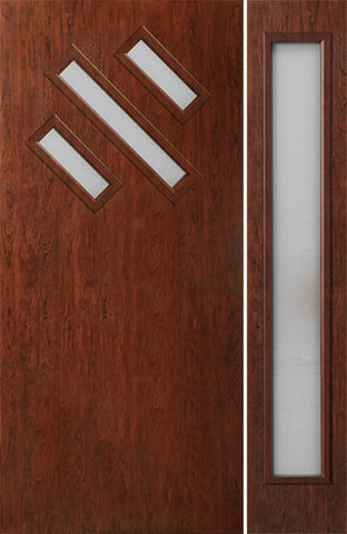 WDMA 44x80 Door (3ft8in by 6ft8in) Exterior Cherry Contemporary Modern 3 Lite Single Entry Door Sidelight FC534 1