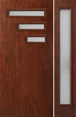WDMA 44x80 Door (3ft8in by 6ft8in) Exterior Cherry Contemporary Modern 3 Lite Single Entry Door Sidelight FC522 1