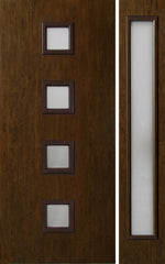 WDMA 44x80 Door (3ft8in by 6ft8in) Exterior Cherry Contemporary Four Square Lite Single Entry Door Sidelight 1