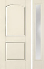WDMA 44x80 Door (3ft8in by 6ft8in) Exterior Smooth 2 Panel Soft Arch Star Door 1 Side Clear 1