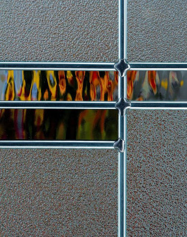WDMA 44x80 Door (3ft8in by 6ft8in) Exterior Cherry Two Panel Camber Single Entry Door Sidelight Crosswalk Glass 2